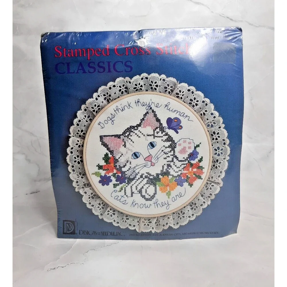 Design For The Needle Stamped Cross Stitch Kit Cats Are Human 7